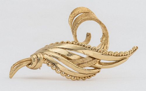 RETRO 1940S 14K YELLOW GOLD LEAF