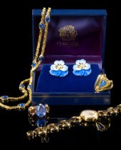 Retro Moderne Eighteen-Karat T