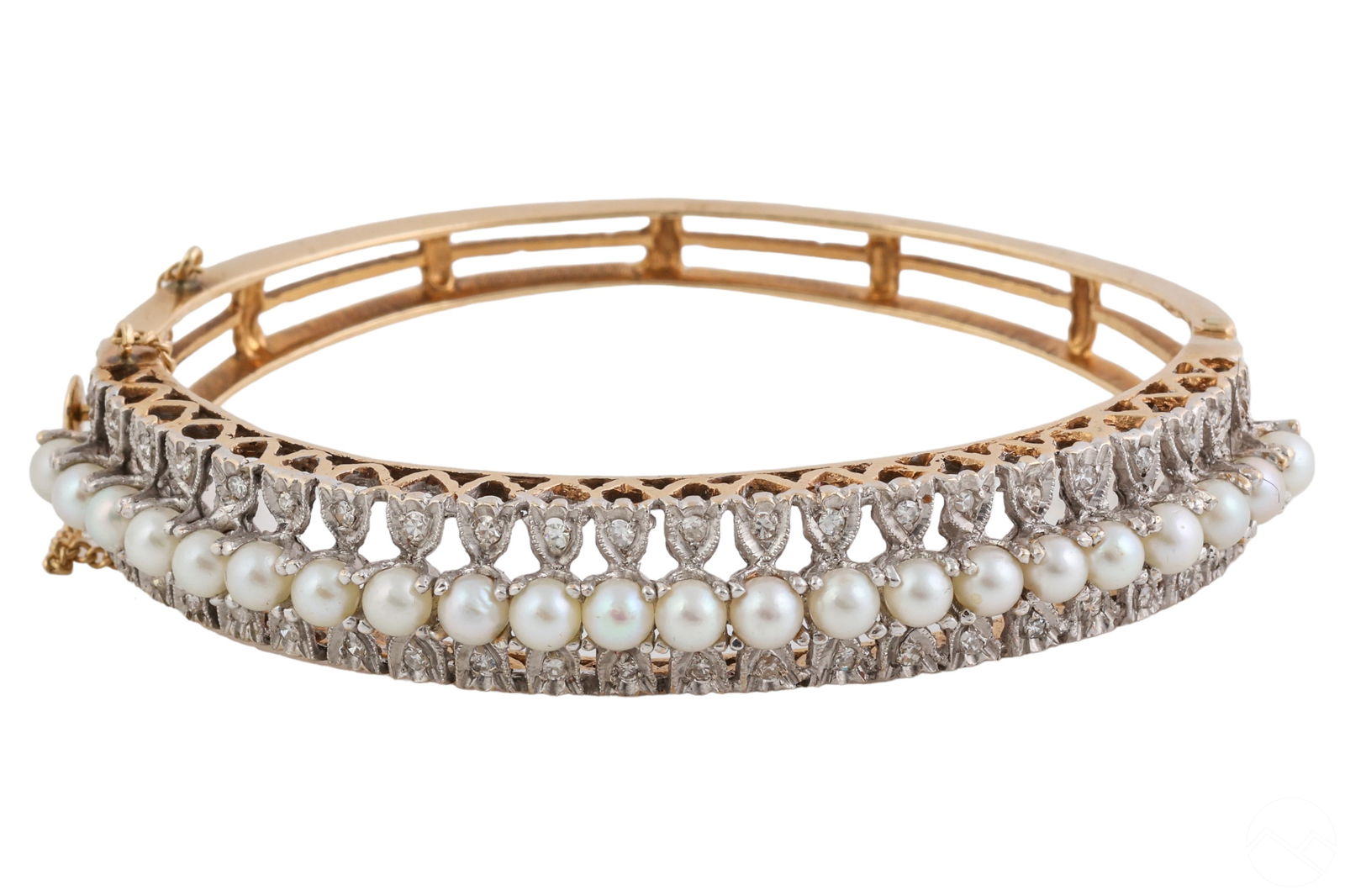 RETRO STYLE 14K GOLD PEARL