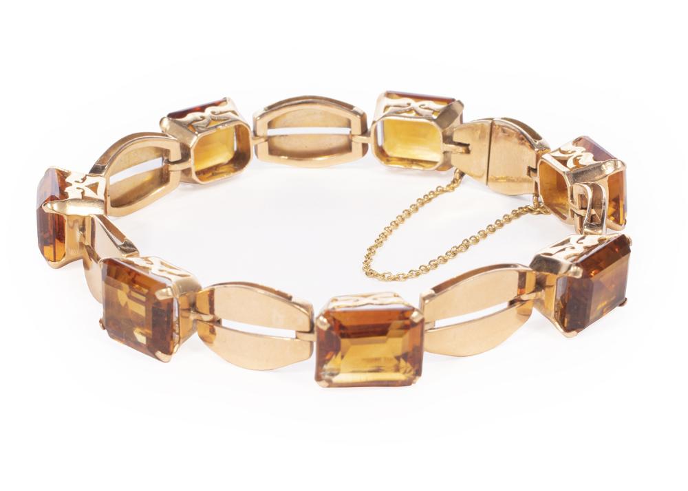 RETRO YELLOW GOLD AND CITRINE