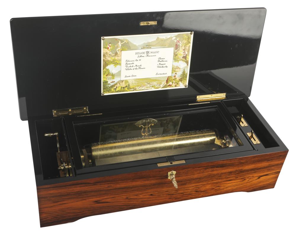 REUGE SWISS MUSIC BOXpaper label to