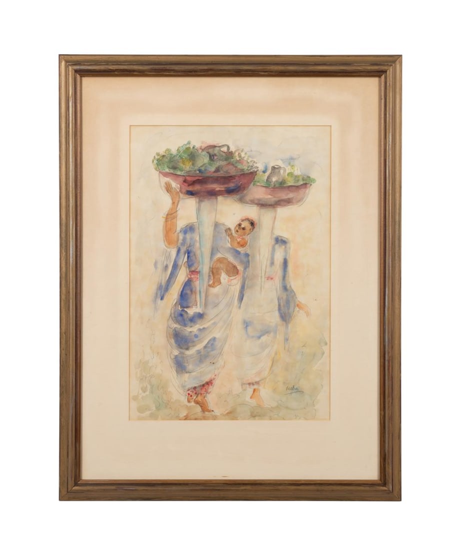REUVEN RUBIN, TWO WOMEN ON MARKET