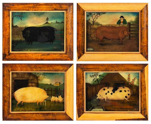REVERSE GLASS PAINTINGS OF PRIZED
