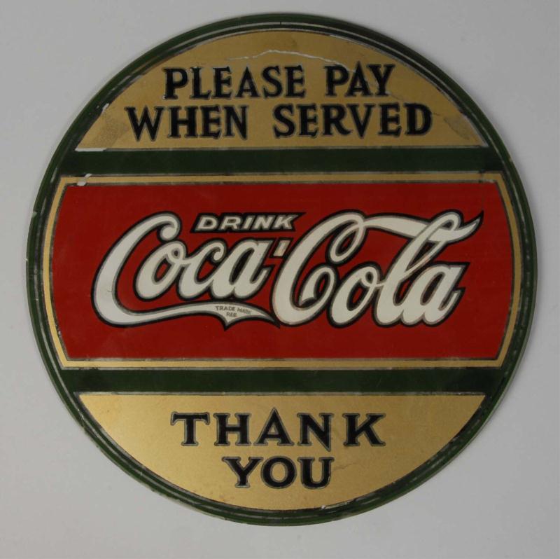 Reverse on Glass Coca-Cola Sign. 
