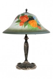 REVERSE PAINTED BIRD TABLE LAM