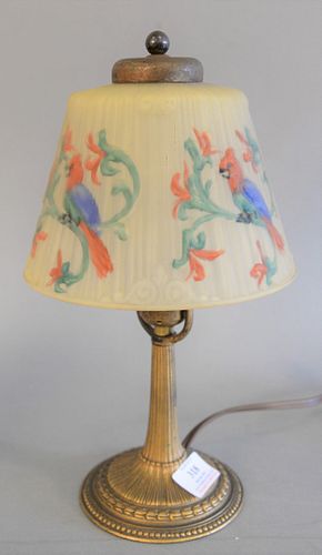 REVERSE PAINTED BOUDOIR LAMP SHADE,