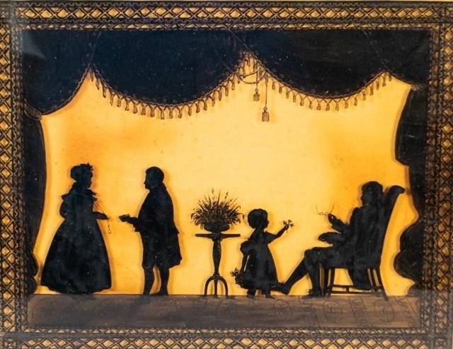 REVERSE PAINTED FAMILY SILHOUETTE