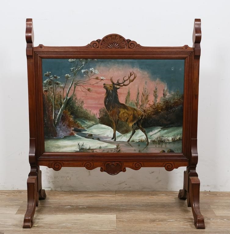 REVERSE PAINTED GLASS FIREPLACE