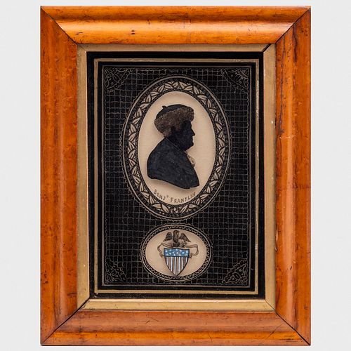 REVERSE PAINTED GLASS SILHOUETTE OF