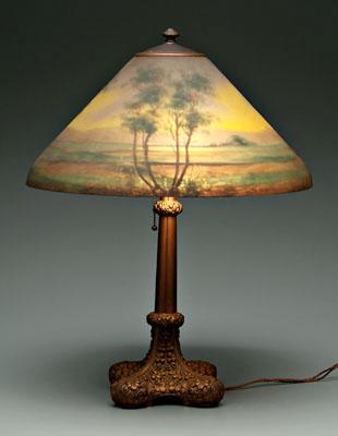Reverse painted Jefferson lamp,