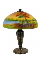 REVERSE PAINTED LANDSCAPE TABL
