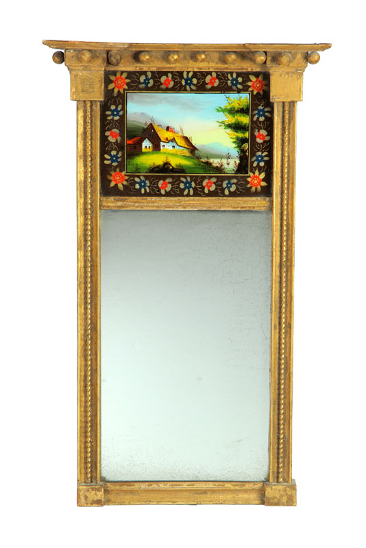 REVERSE PAINTED MIRROR.  Original