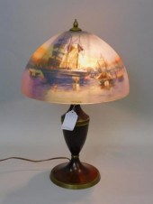REVERSE PAINTED PAIRPOINT LAMP