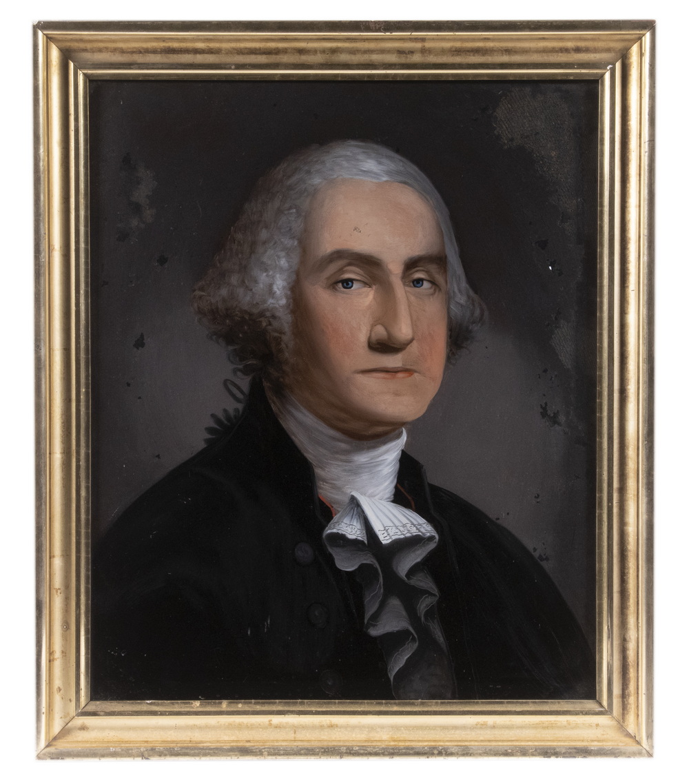 REVERSE PAINTED PORTRAIT OF