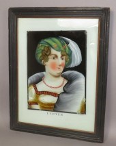 REVERSE PAINTED PORTRAIT OF "L
