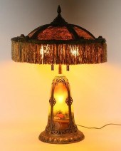 REVERSE PAINTED TABLE LAMP LAN