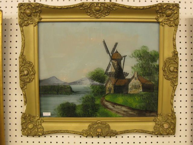 Reverse Painting on Glass ''Old