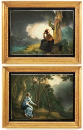 REVERSE PAINTINGS ON GLASS, AF