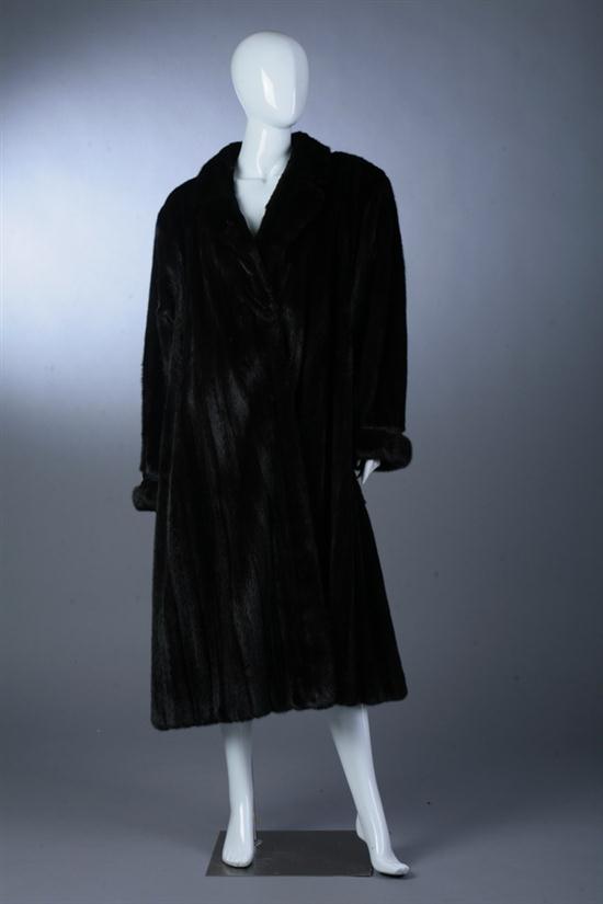 REVILLON BLACK MINK FUR COAT.
