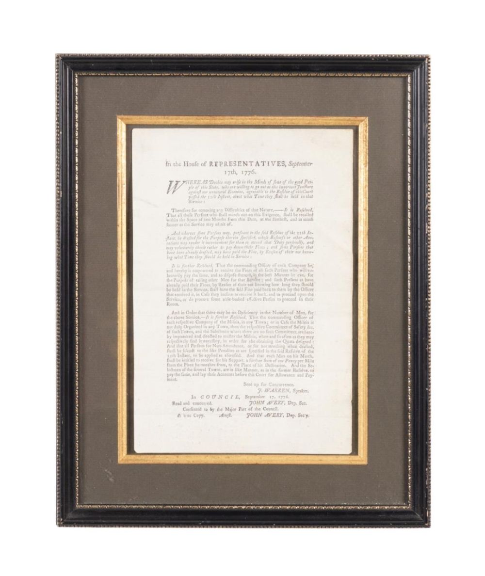 REVOLUTIONARY WAR BROADSIDE,