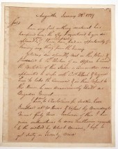 REVOLUTIONARY WAR LETTER 1779A