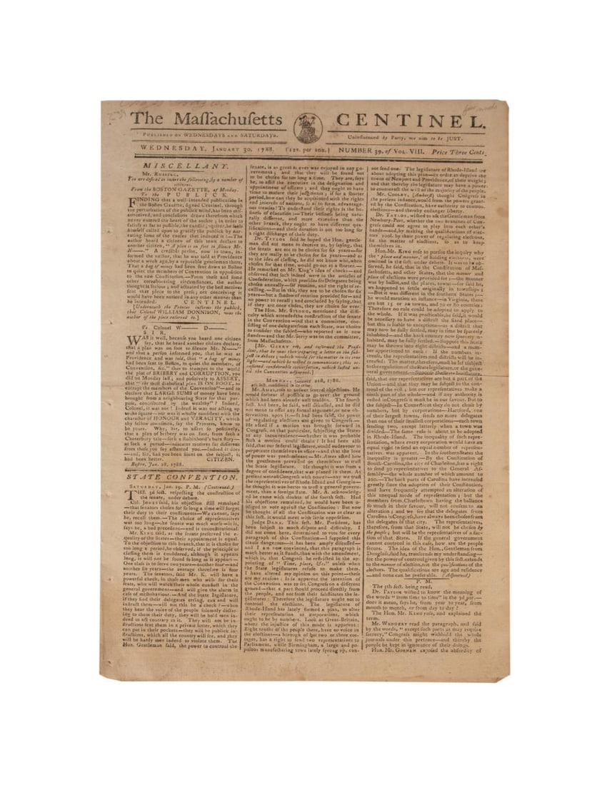 REVOLUTIONARY WAR PAPER, 6TH PILLAR