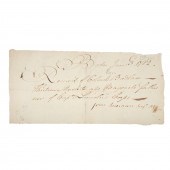 REVOLUTIONARY WAR RECEIPT FOR