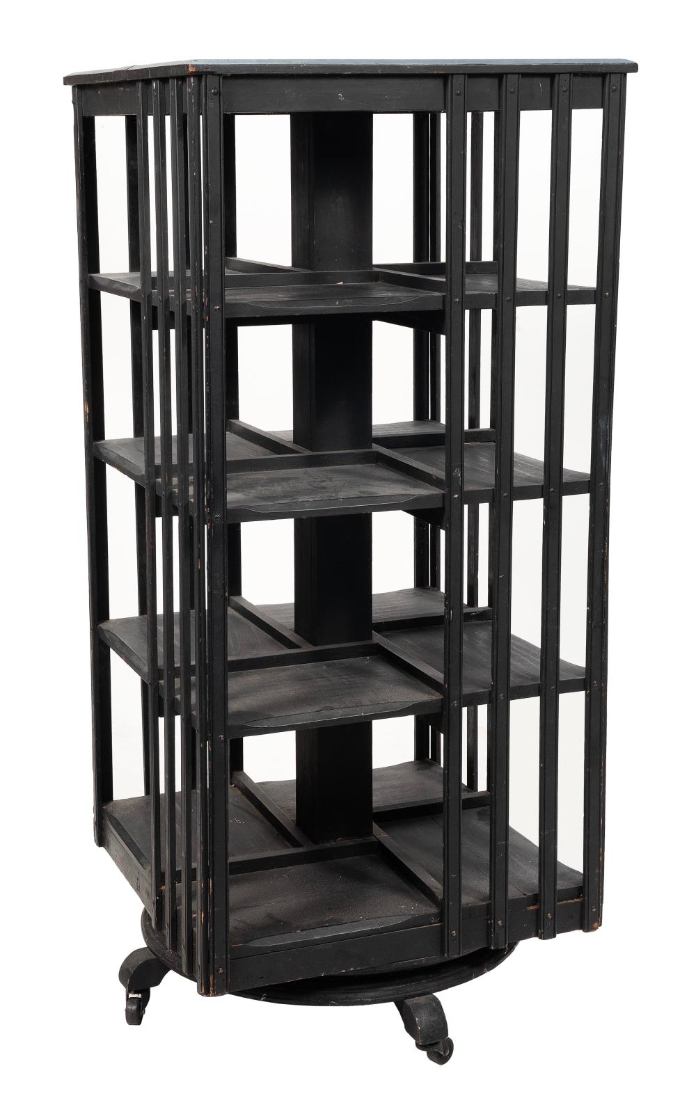 REVOLVING FOUR-SHELF BOOKCASE EARLY