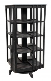 REVOLVING FOUR-SHELF BOOKCASE