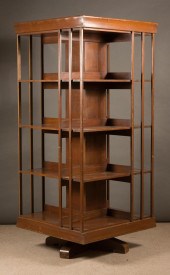 REVOLVING MAHOGANY BOOKCASEREV