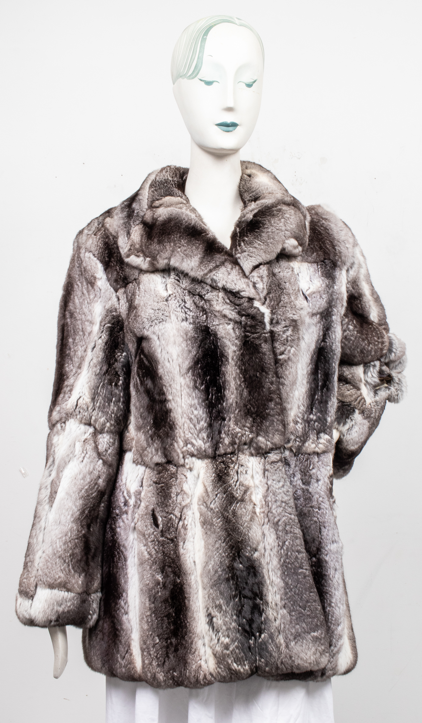 REX RABBIT FUR CHINCHILLA-PATTERN