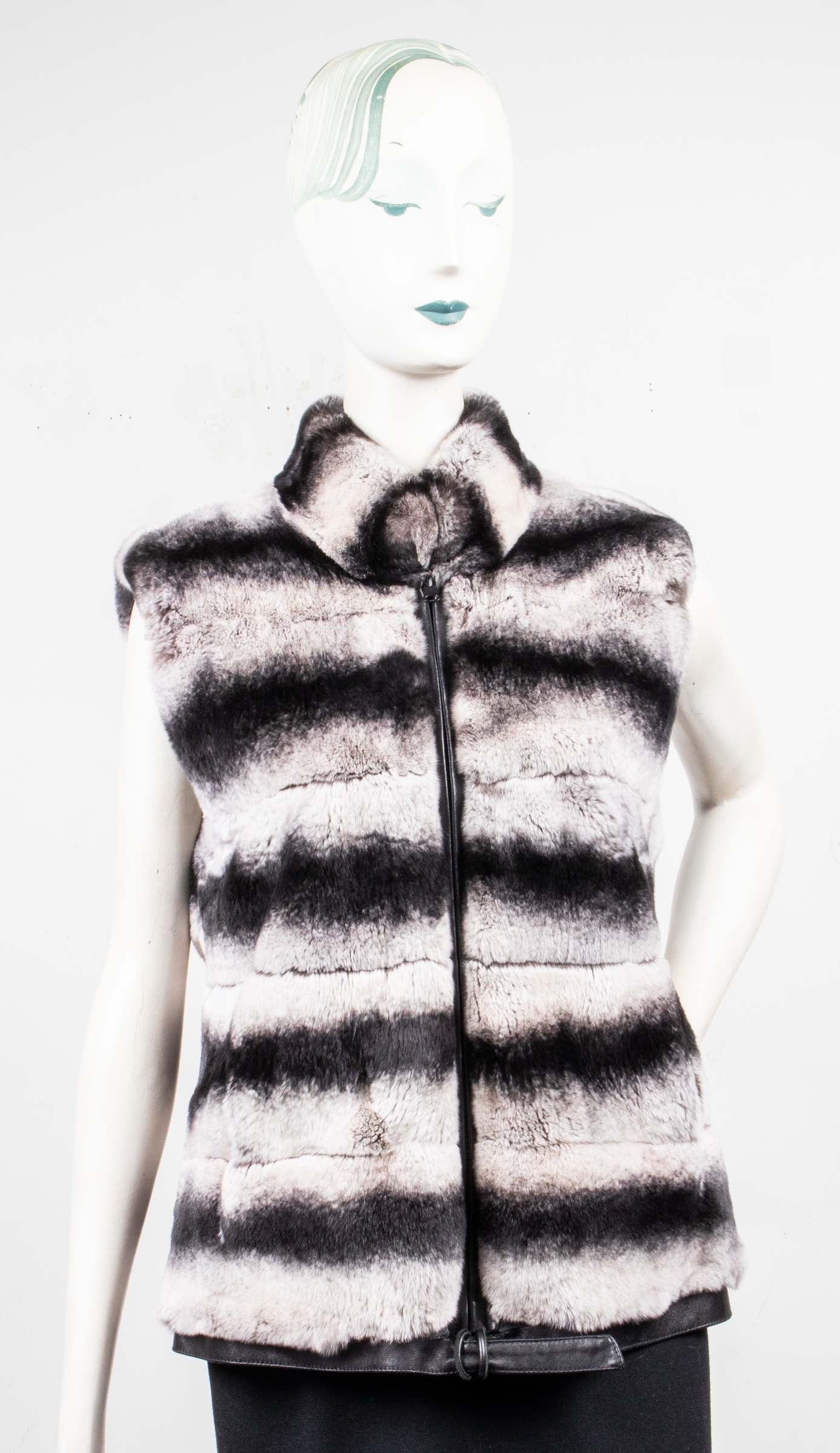 REX RABBIT FUR CHINCHILLA-PATTERN