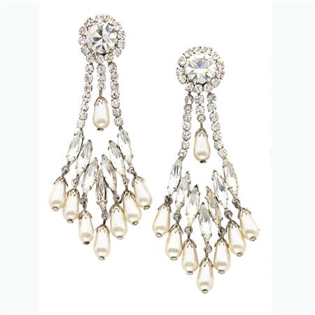Rhinestone Chandelier Earrings 	 