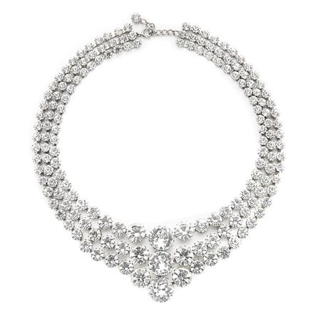 Rhinestone Triple Strand Necklace