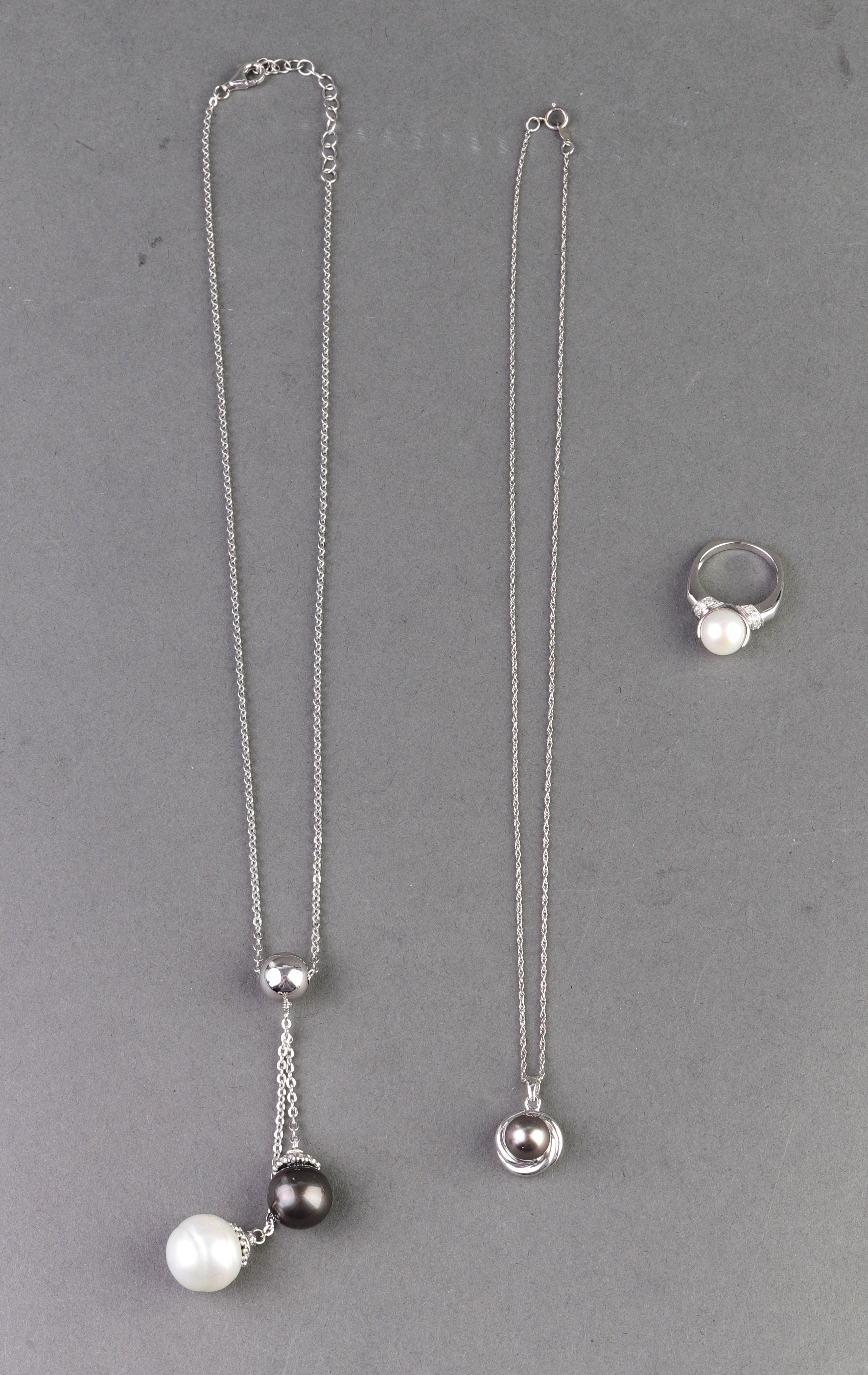 RHODIUM OVER SILVER PEARL DIAMOND