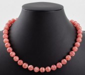 RHODOCHROSITE BEAD NECKLACE 18