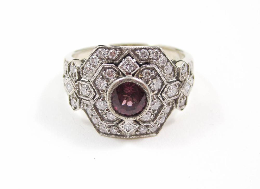 RHODOLITE, DIAMOND AND FOURTEEN