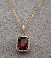 RHODOLITE GARNET AND DIAMOND P