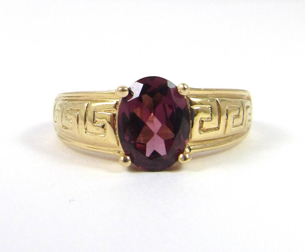 RHODOLITE GARNET AND FOURTEEN KARAT
