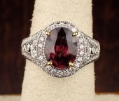 RHODOLITE GARNET, DIAMOND AND