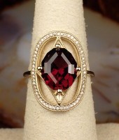 RHODOLITE GARNET, DIAMOND AND