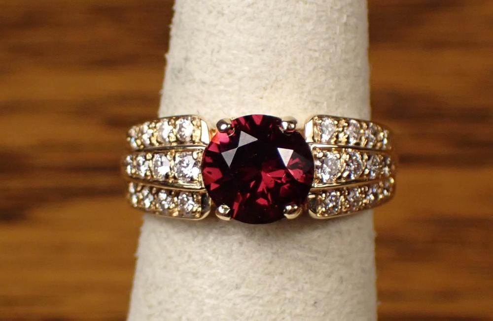 RHODOLITE GARNET, DIAMOND AND