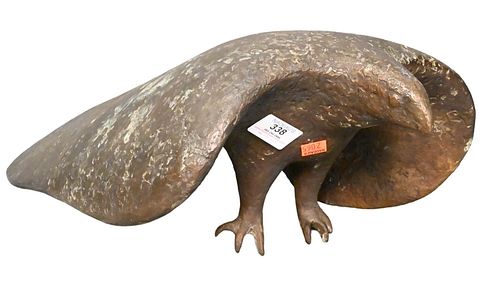 RHYS CAPARN BRONZE EAGLE SCULPTURE,