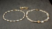 RICE PEARL AND GOLD EARRINGS A