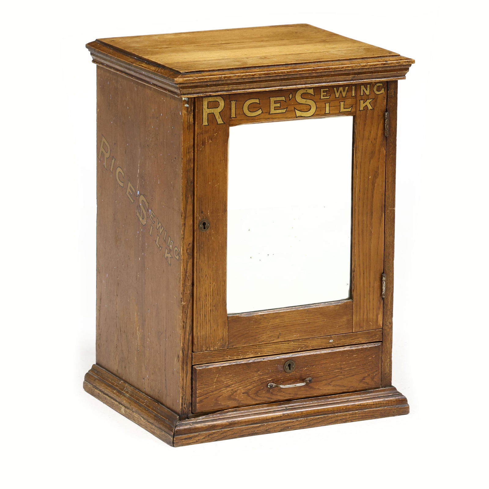 RICE'S SEWING SILK, OAK TABLETOP