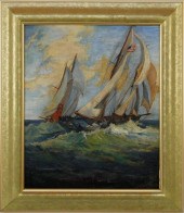 RICHARD BERGER OIL ON BOARD "F
