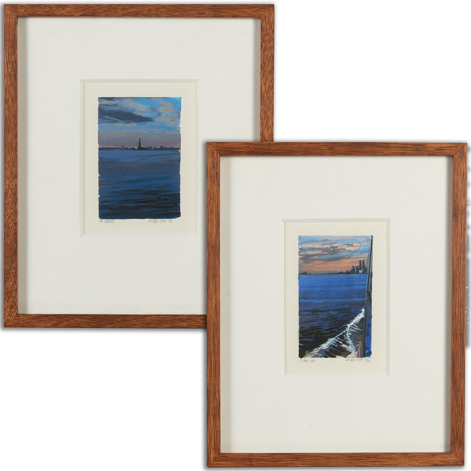 RICHARD ESTES, (2) WATERCOLORS ON