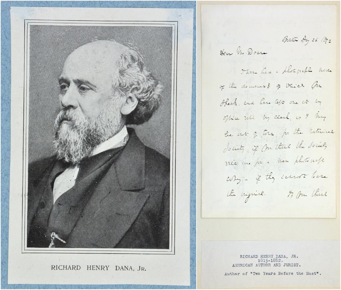 RICHARD HENRY DANA, JR. HANDWRITTEN
