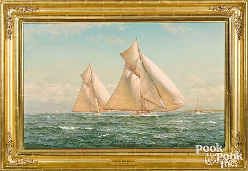 RICHARD LOUD OIL ON CANVAS YACHT