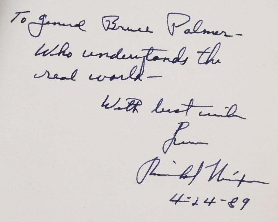 RICHARD NIXON 1999 BOOK SIGNED TO